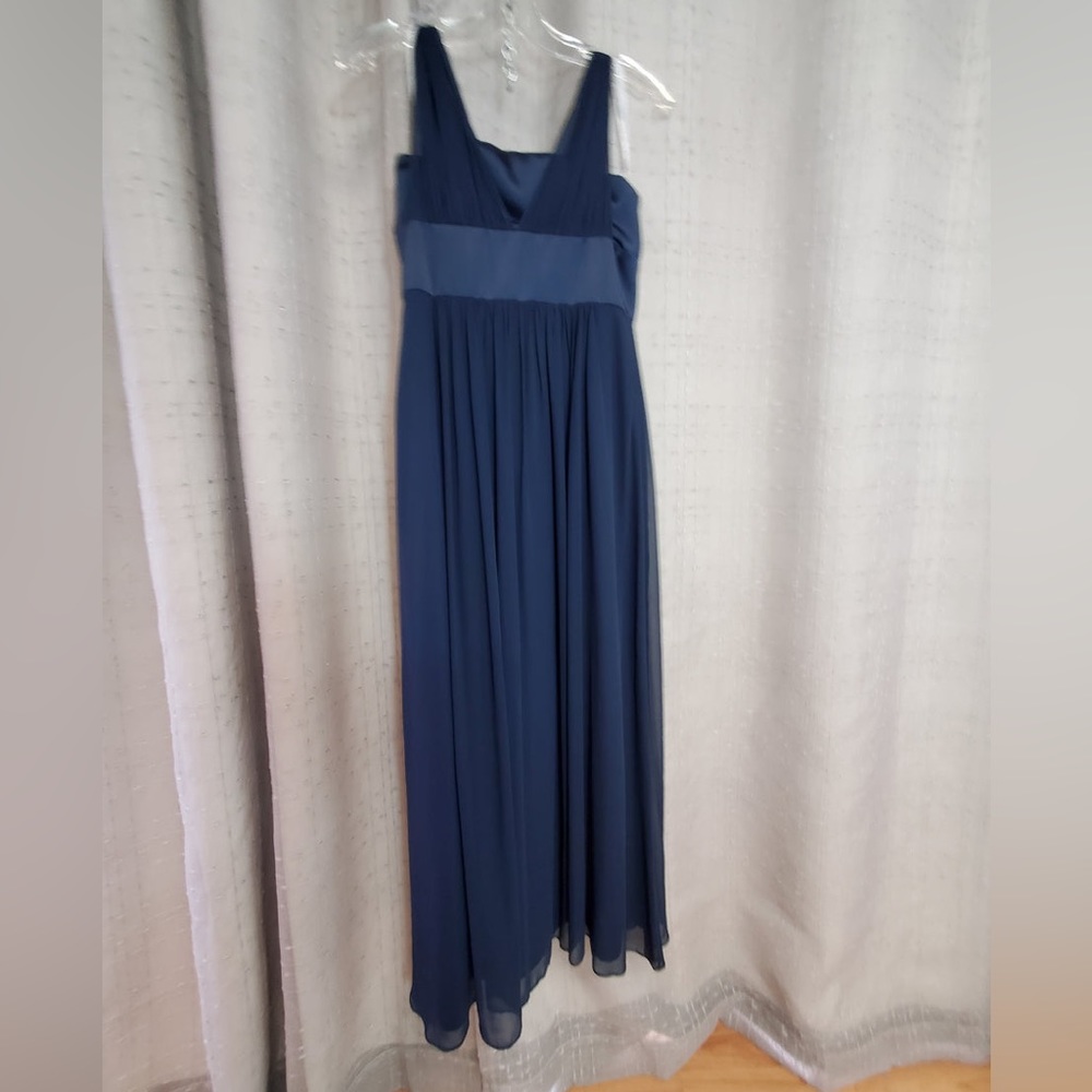 Navy junior bridesmaid dress.